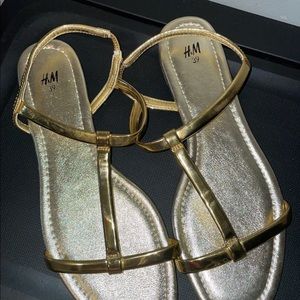 Womens Gold H&M Sandals